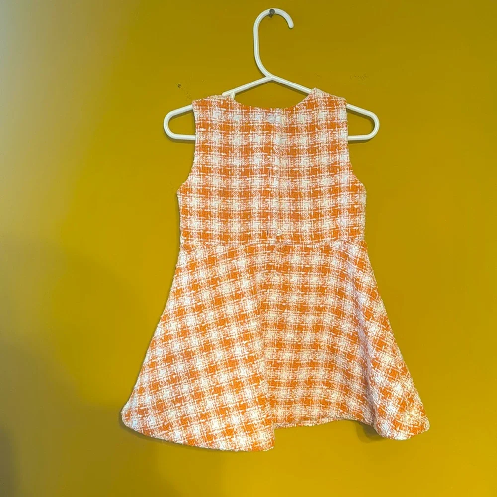 Janie and Jack Tweed Dress 2T Orange & White